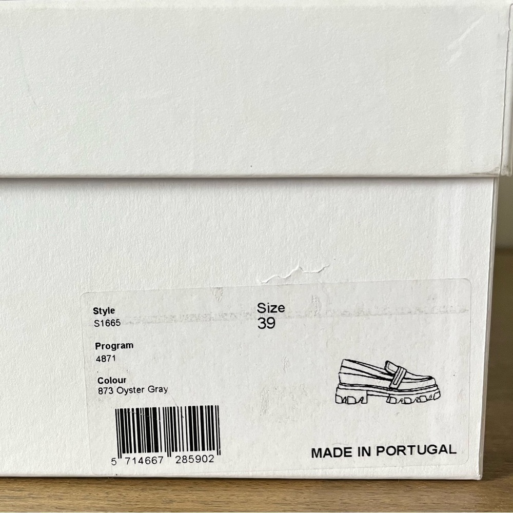 GANNI Off-White Leather Chunky Padded Loafers in Oyster Gray Women’s Size 8.5/39 - Picture 15 of 15